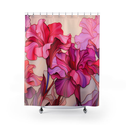 Pink Gladiolas Shower Curtain, Bath Decor,  #5018