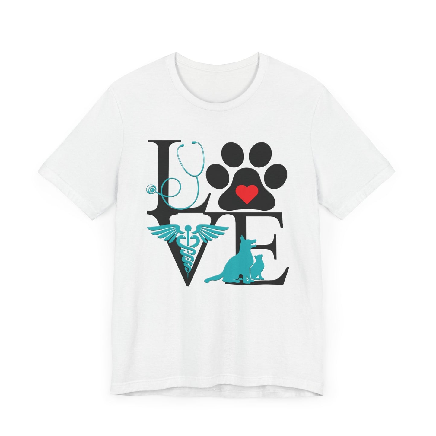 Love Vet Tech, Veterinarian, Kennel Worker Unisex Jersey Short Sleeve Tee,  #3065