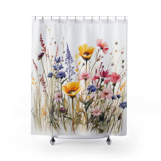 Wild Flowers Shower Curtain, Bath Decor