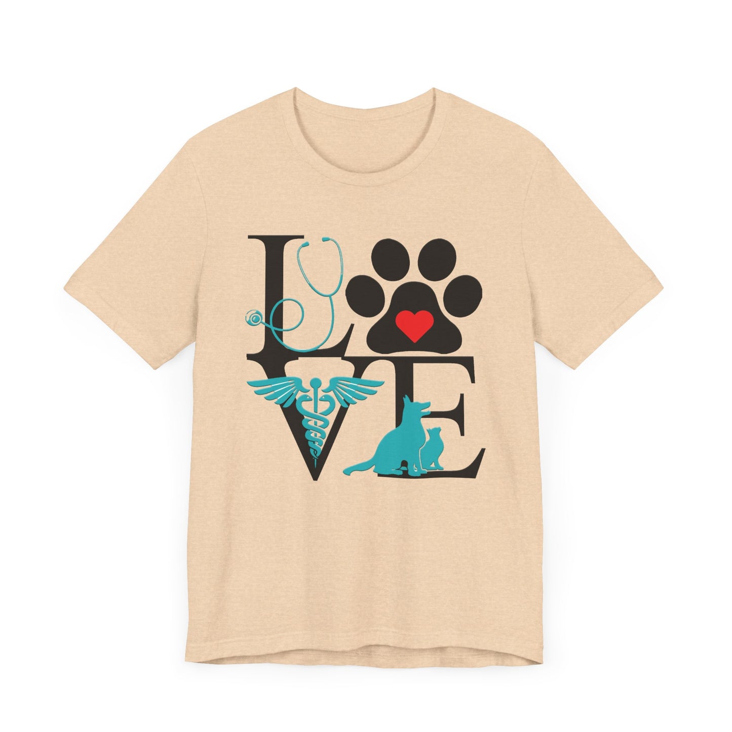 Love Vet Tech, Veterinarian, Kennel Worker Unisex Jersey Short Sleeve Tee,  #3065