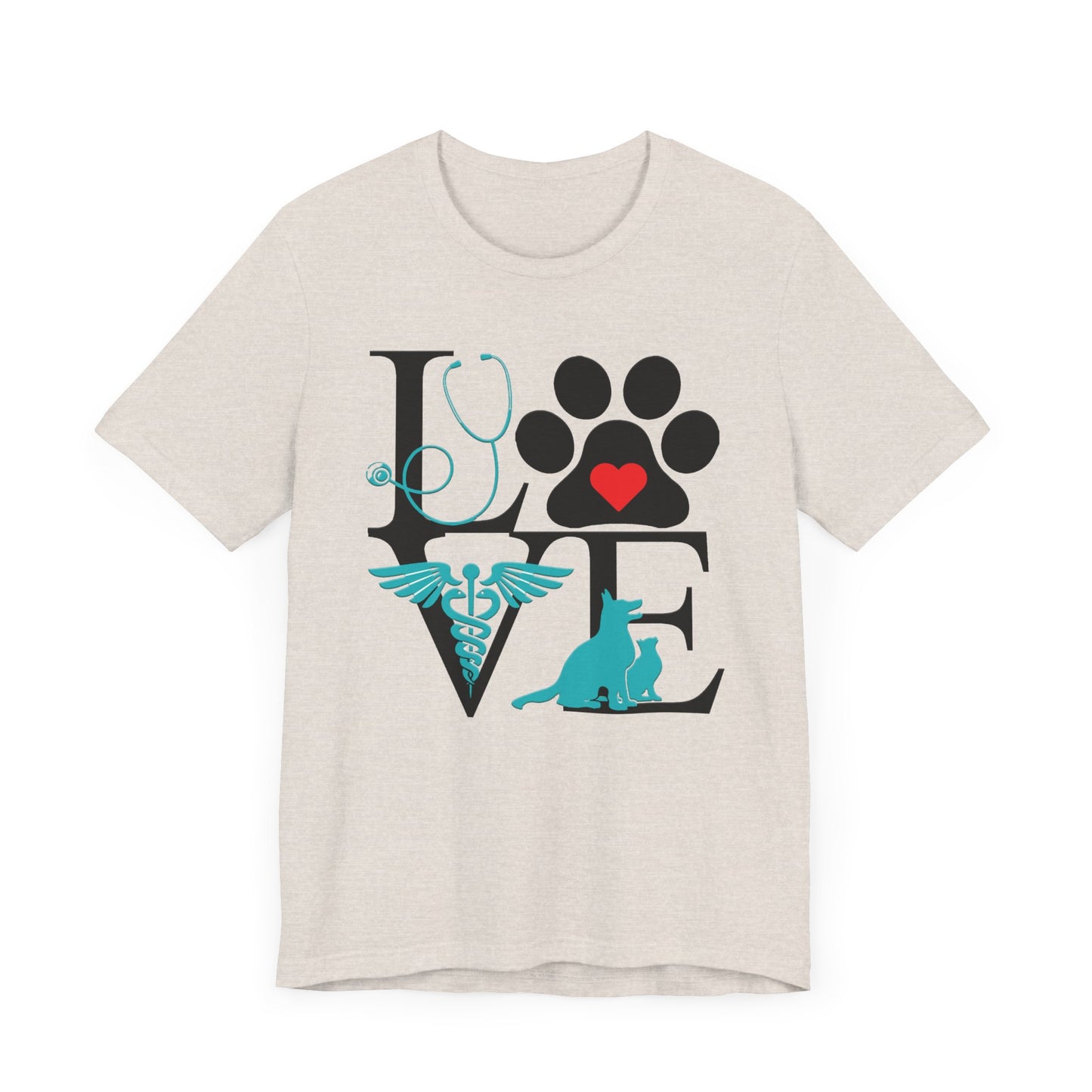 Love Vet Tech, Veterinarian, Kennel Worker Unisex Jersey Short Sleeve Tee,  #3065