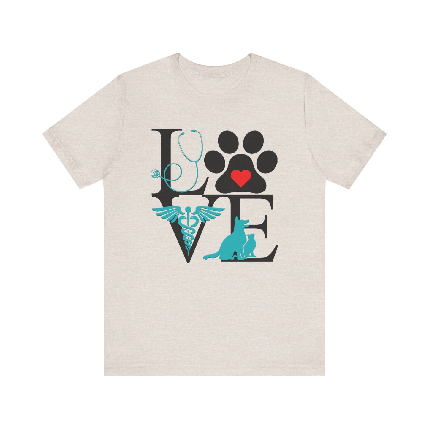 Love Vet Tech, Veterinarian, Kennel Worker Unisex Jersey Short Sleeve Tee,  #3065