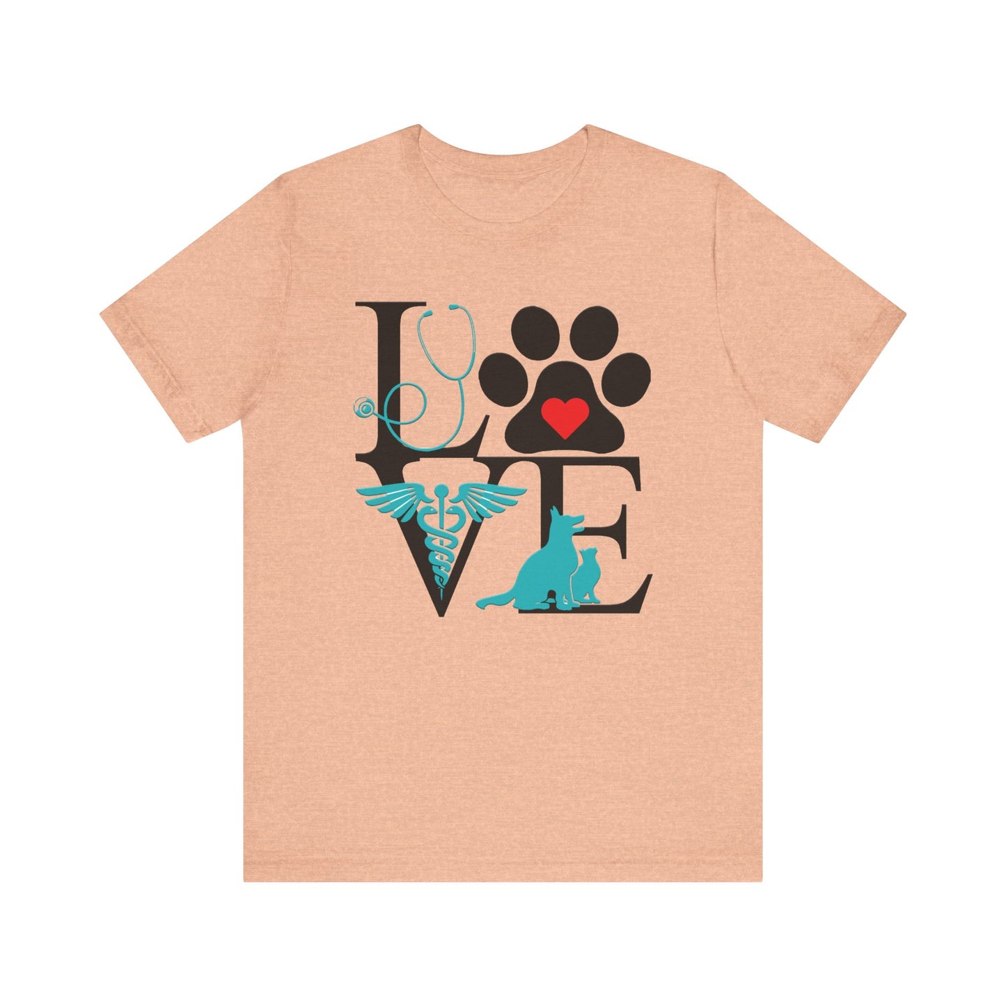 Love Vet Tech, Veterinarian, Kennel Worker Unisex Jersey Short Sleeve Tee,  #3065