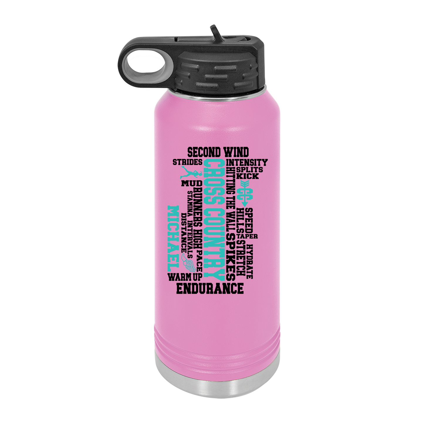 Customized UV Printed Insulated Stainless Steel 32 oz Water Bottle for Cross Country - Perfect Gift