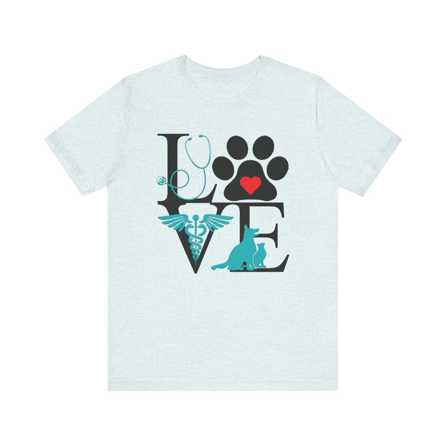 Love Vet Tech, Veterinarian, Kennel Worker Unisex Jersey Short Sleeve Tee,  #3065