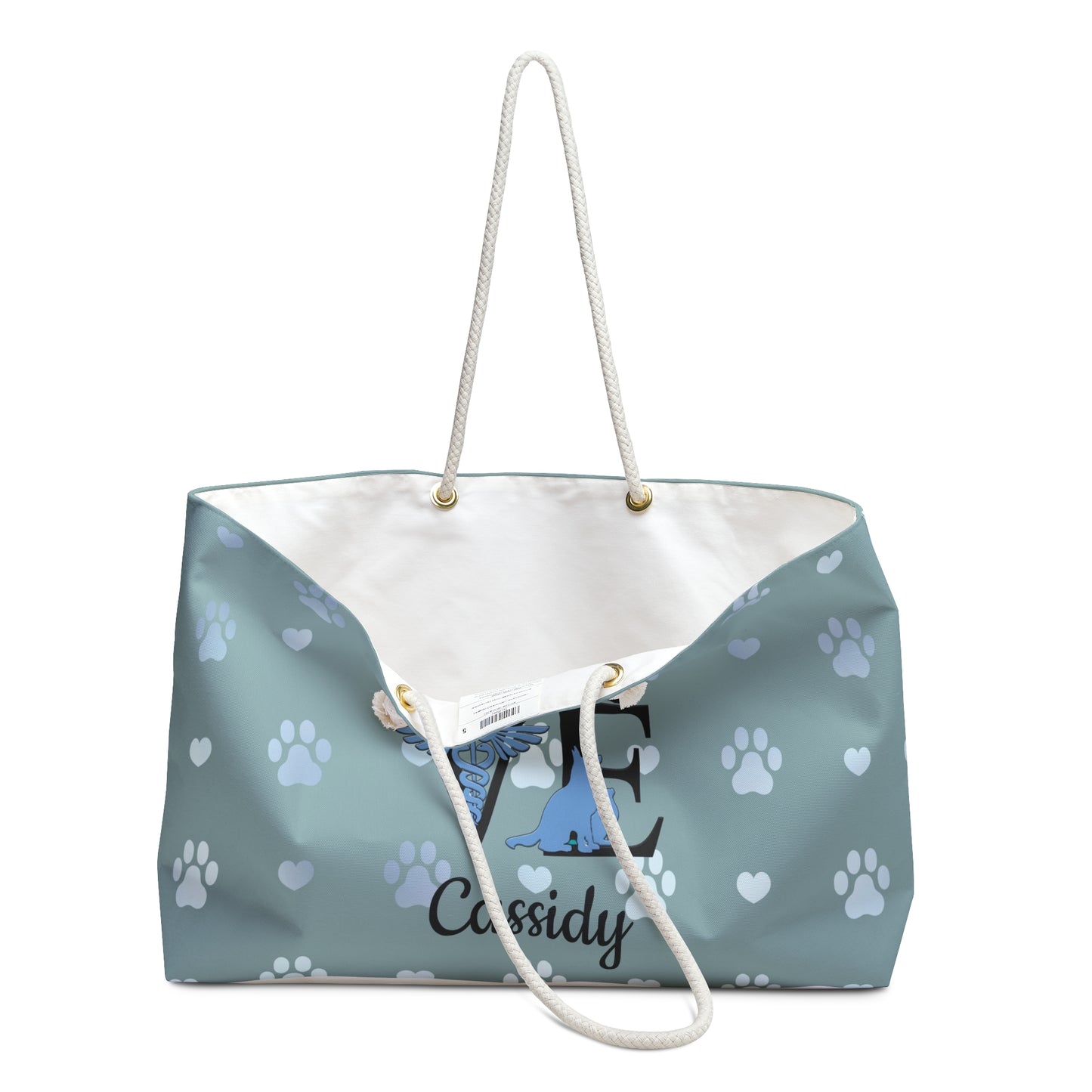 Personalized Love Vet Tech, Vet Assistant, Veterinarian Weekender Bag, Beach Bag, Gift for Her