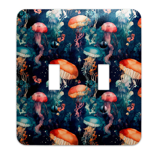 a light switch cover with a jellyfish pattern