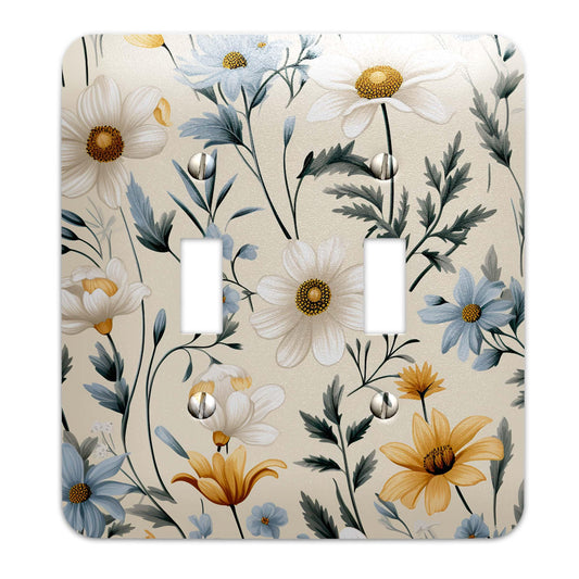 Metal Decorative Light Switch Plate Cover - Cottagecore Wildflowers - Several Sizes Available #5245