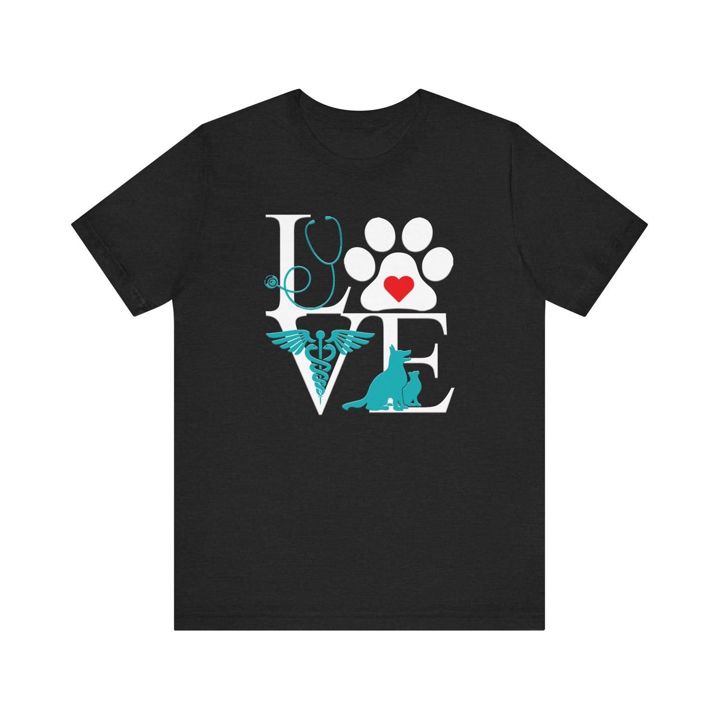 Love Vet Tech, Veterinarian, Kennel Worker Unisex Jersey Short Sleeve Tee,  #3065