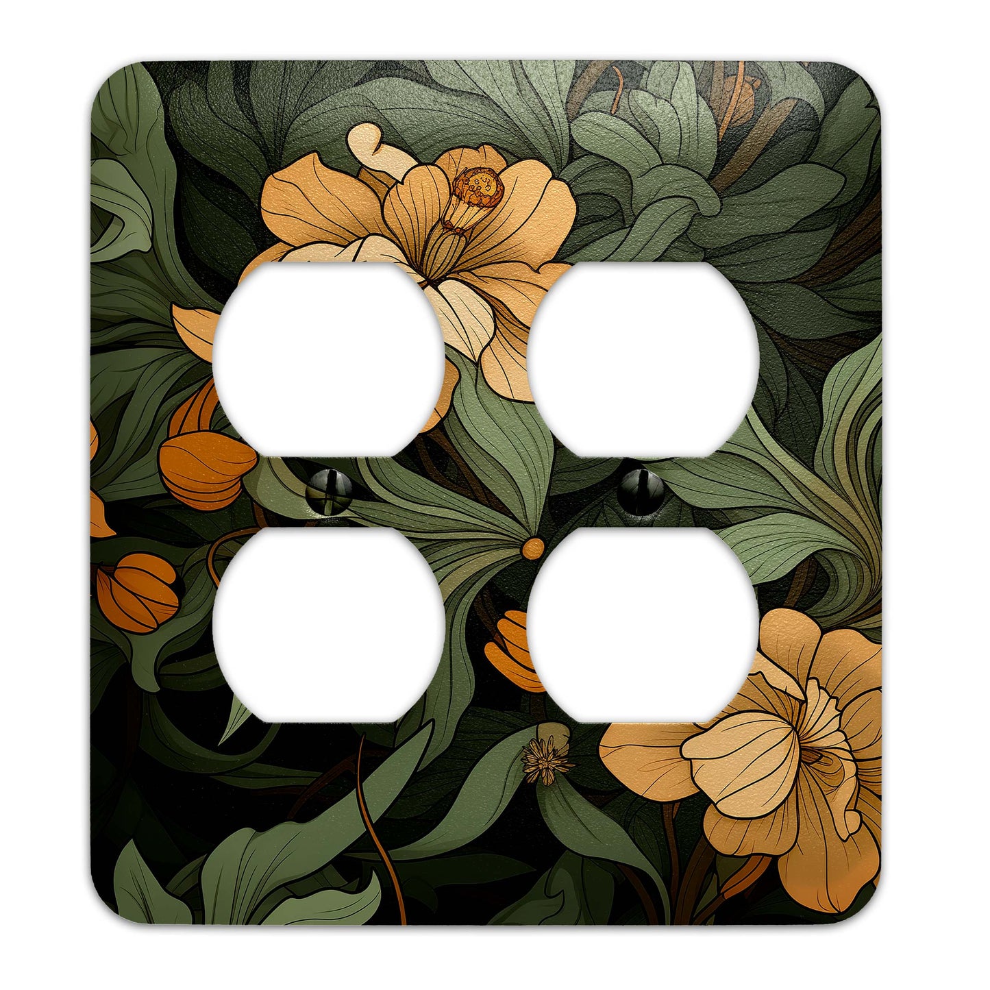 William Morris Inspired Art Nouveaux Floral Motif Light Switch Cover - Metal SwitchPlate, Multiple Sizes - #5270