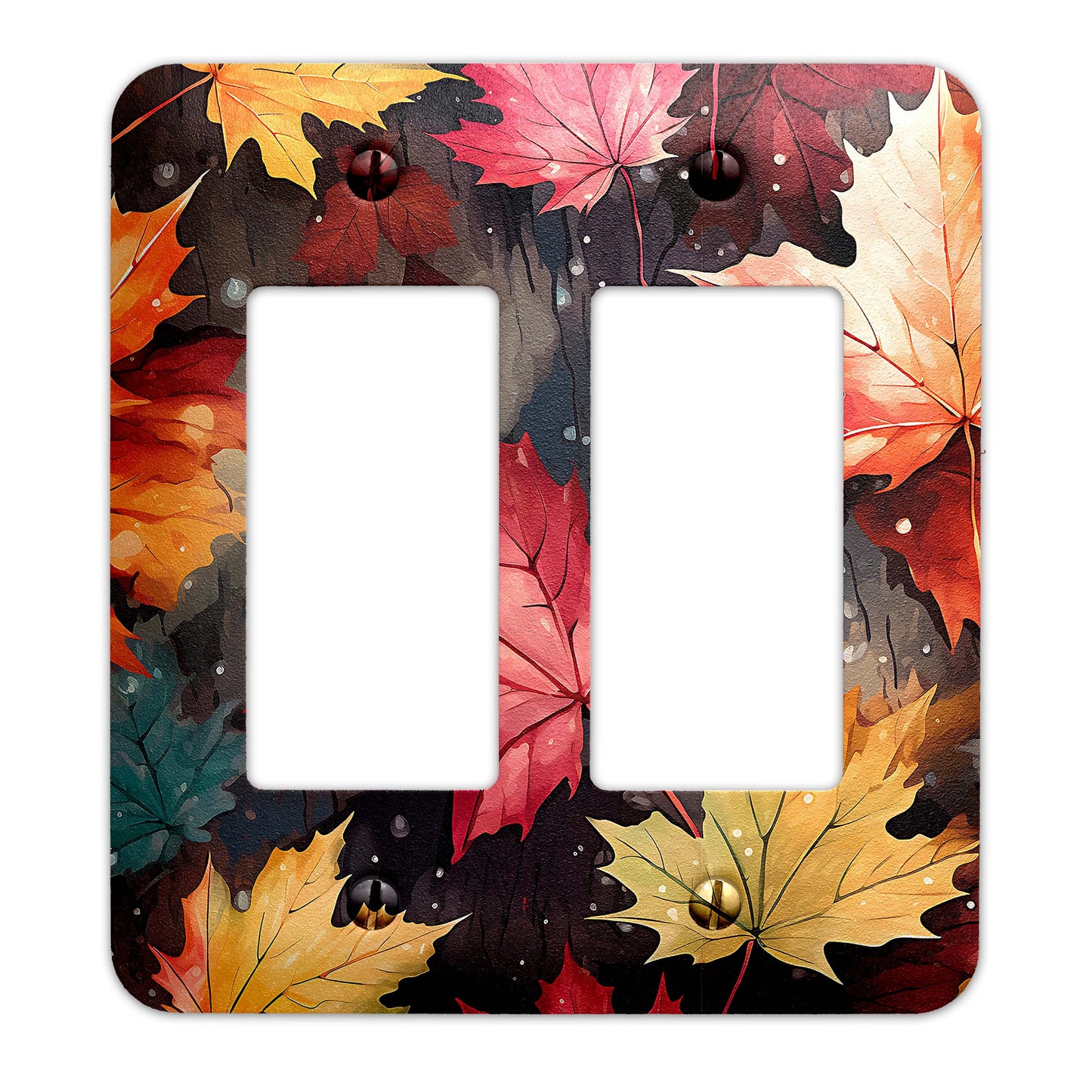 Falling Leaves Home Decor Metal Decorative Light Switch Plate Cover - Other Sizes Available #5175