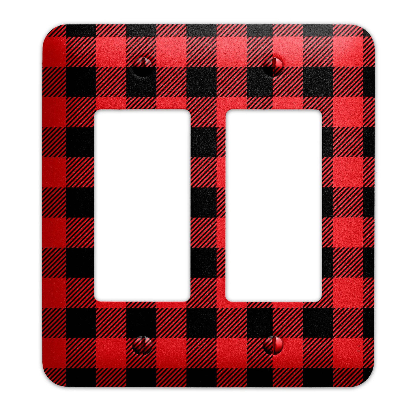 Metal Decorative Light Switch Plate Cover - Rustic Buffalo Plaid - Several Sizes Available #5251