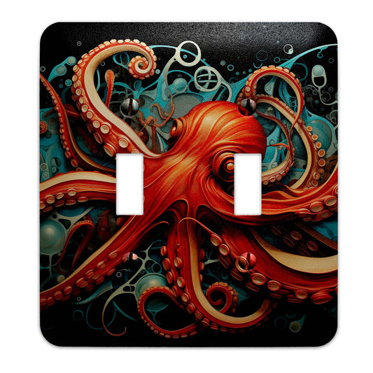 Metal Decorative Light Switch Plate Cover - Art Deco Octopus - Several Sizes Available #5254