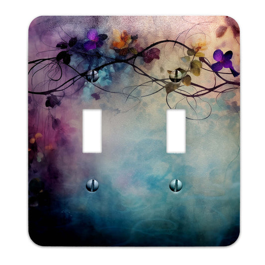 Luxury Boho Floral Grunge Metal Switch Plate – Chic & Unique Décor, Multiple Sizes (#5266)