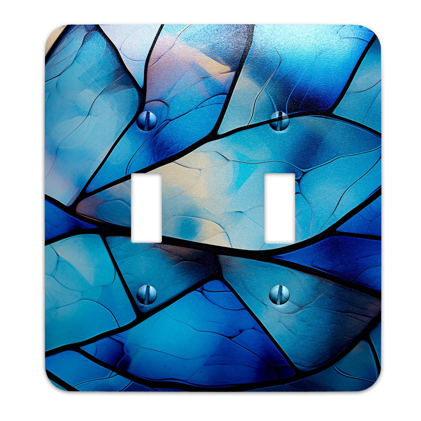 Blue Butterfly Wings Light Switch Cover - Metal SwitchPlate, Multiple Sizes - #5274