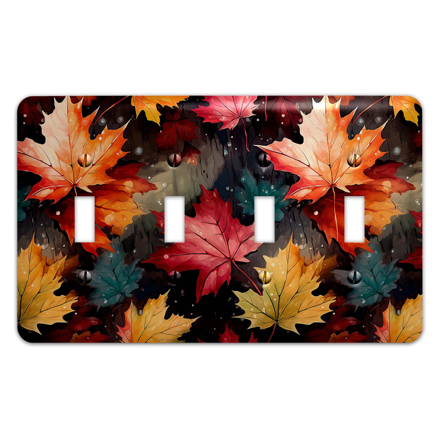 Falling Leaves Home Decor Metal Decorative Light Switch Plate Cover - Other Sizes Available #5175