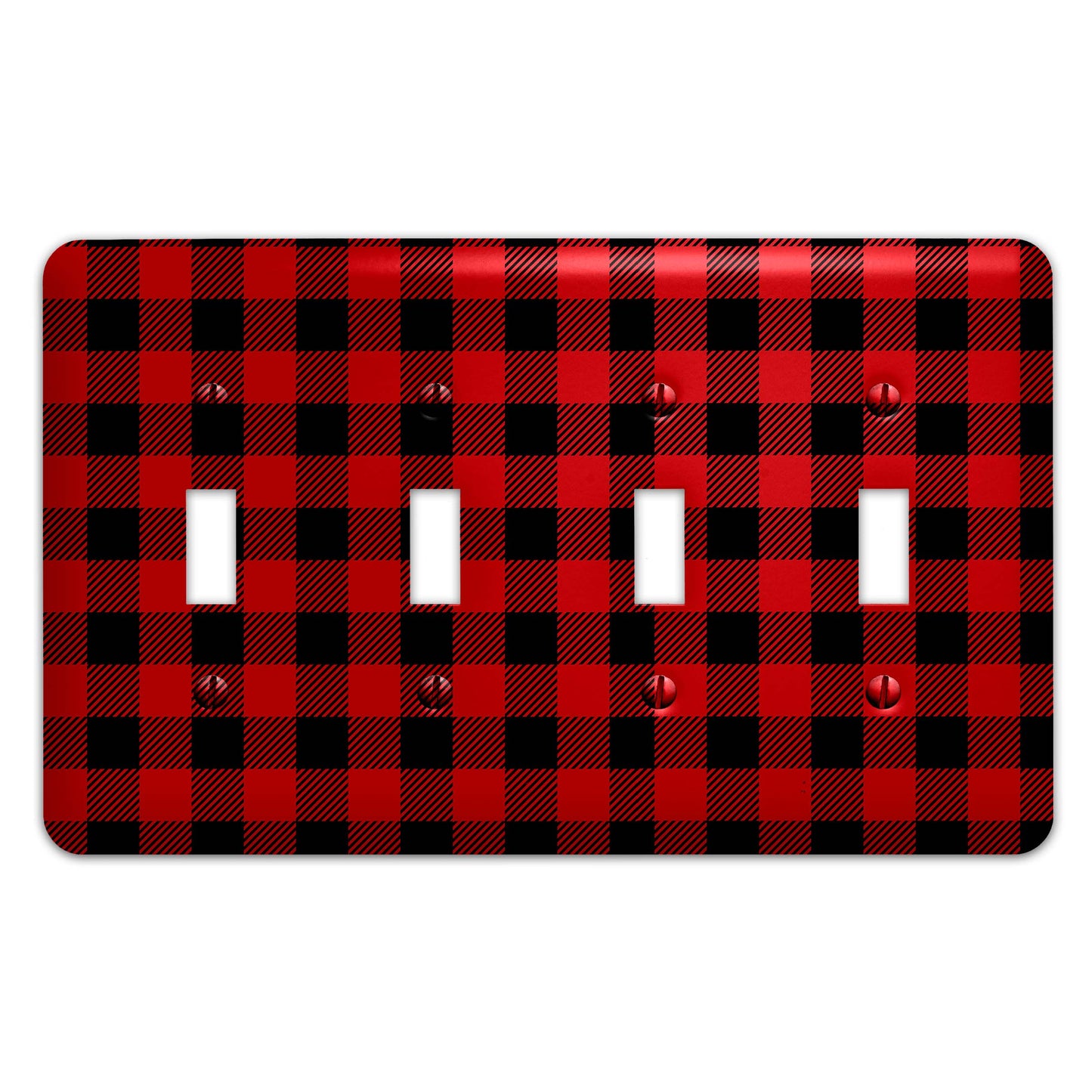 Metal Decorative Light Switch Plate Cover - Rustic Buffalo Plaid - Several Sizes Available #5251