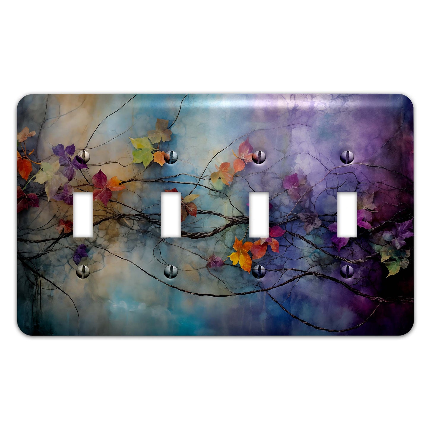 Boho Meets Grunge Vines Metal Switch Plate – Edgy & Chic Home Décor, Multiple Sizes (#5267)