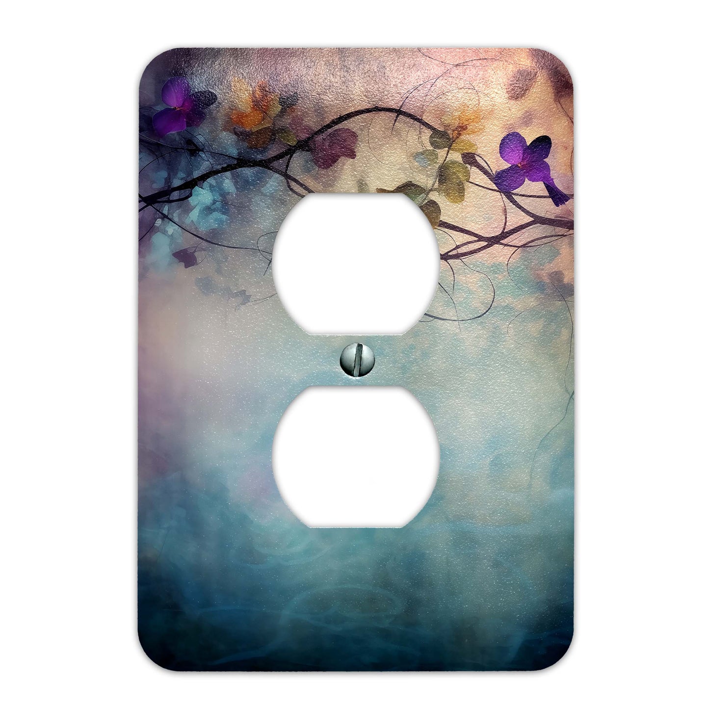 Luxury Boho Floral Grunge Metal Switch Plate – Chic & Unique Décor, Multiple Sizes (#5266)