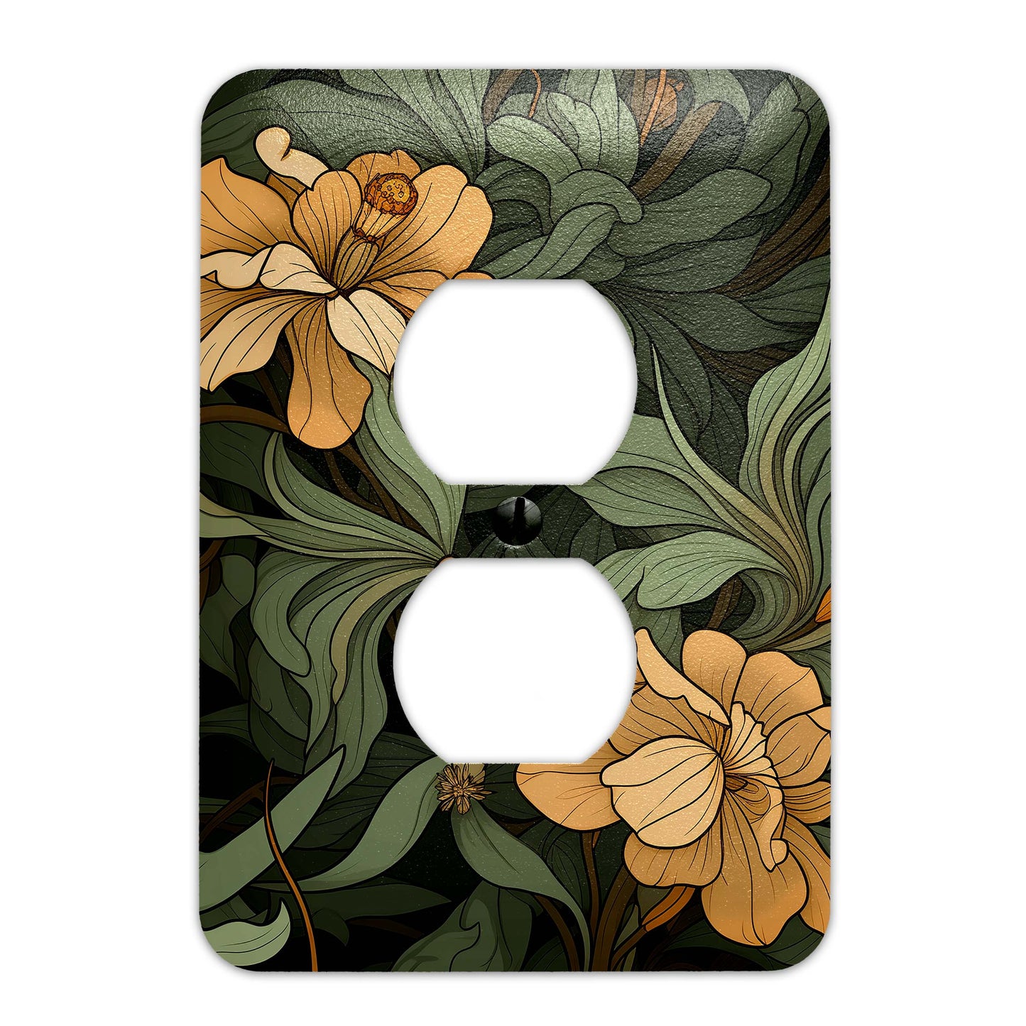 William Morris Inspired Art Nouveaux Floral Motif Light Switch Cover - Metal SwitchPlate, Multiple Sizes - #5270