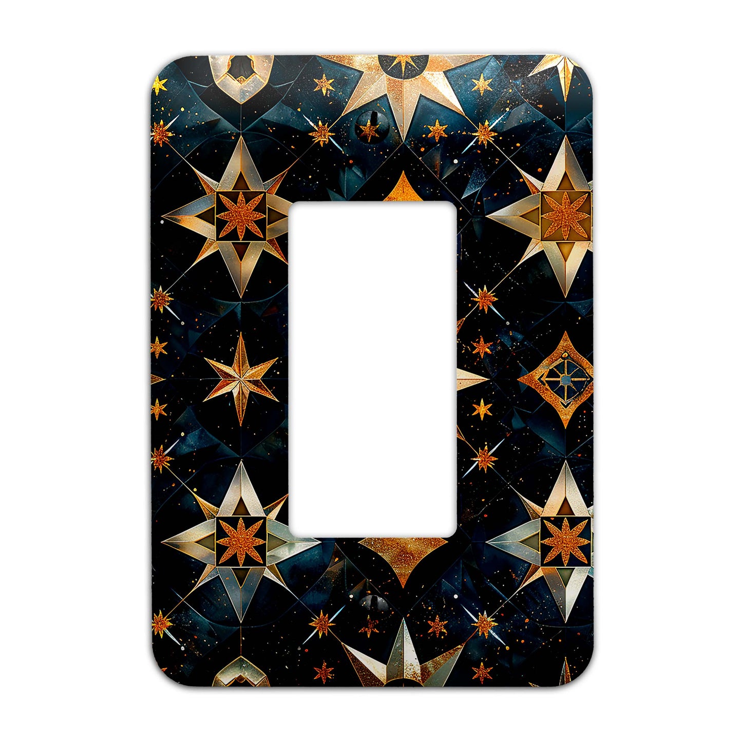 Baroque Golden Stars Light Switch Cover - Metal SwitchPlate, Multiple Sizes - #5226