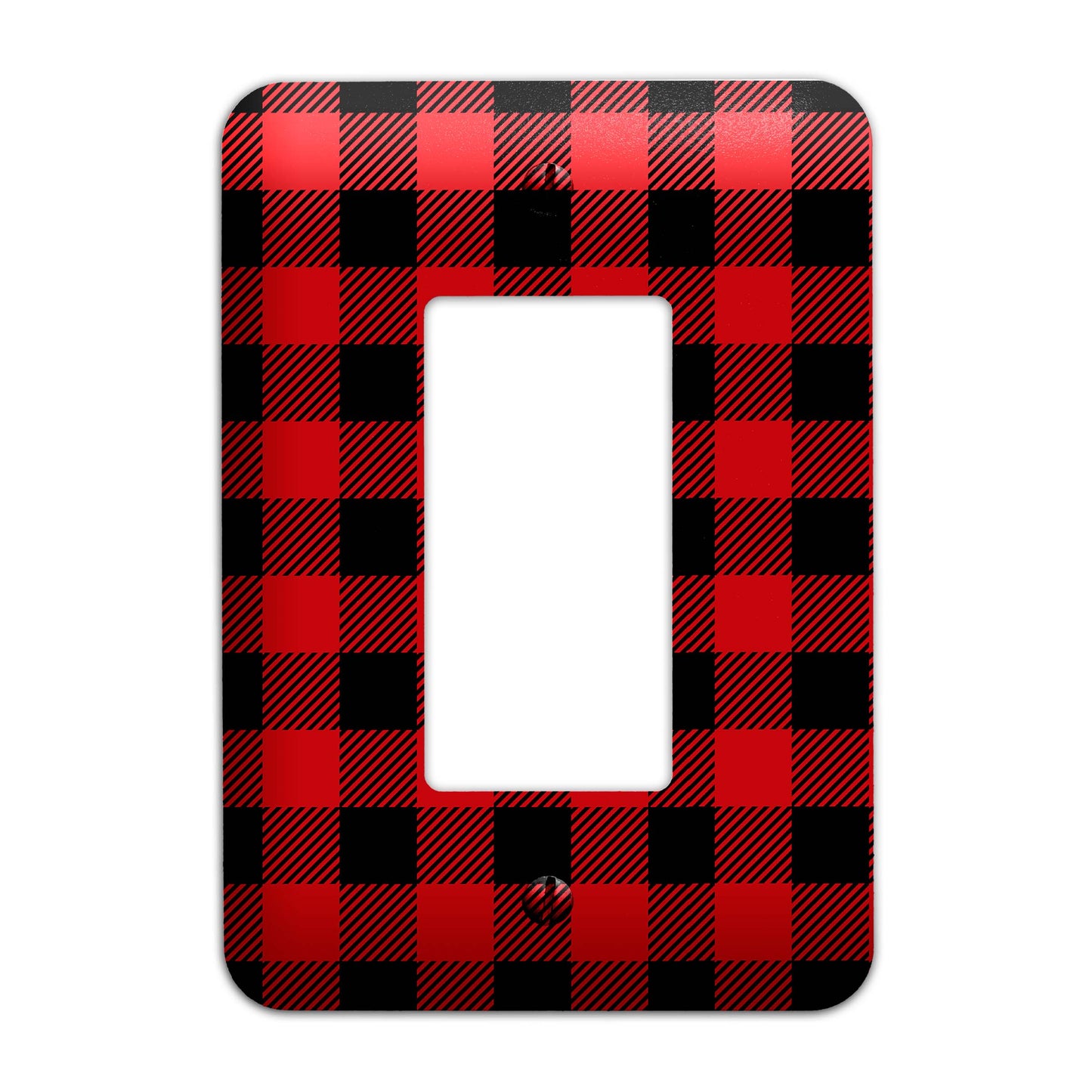 Metal Decorative Light Switch Plate Cover - Rustic Buffalo Plaid - Several Sizes Available #5251