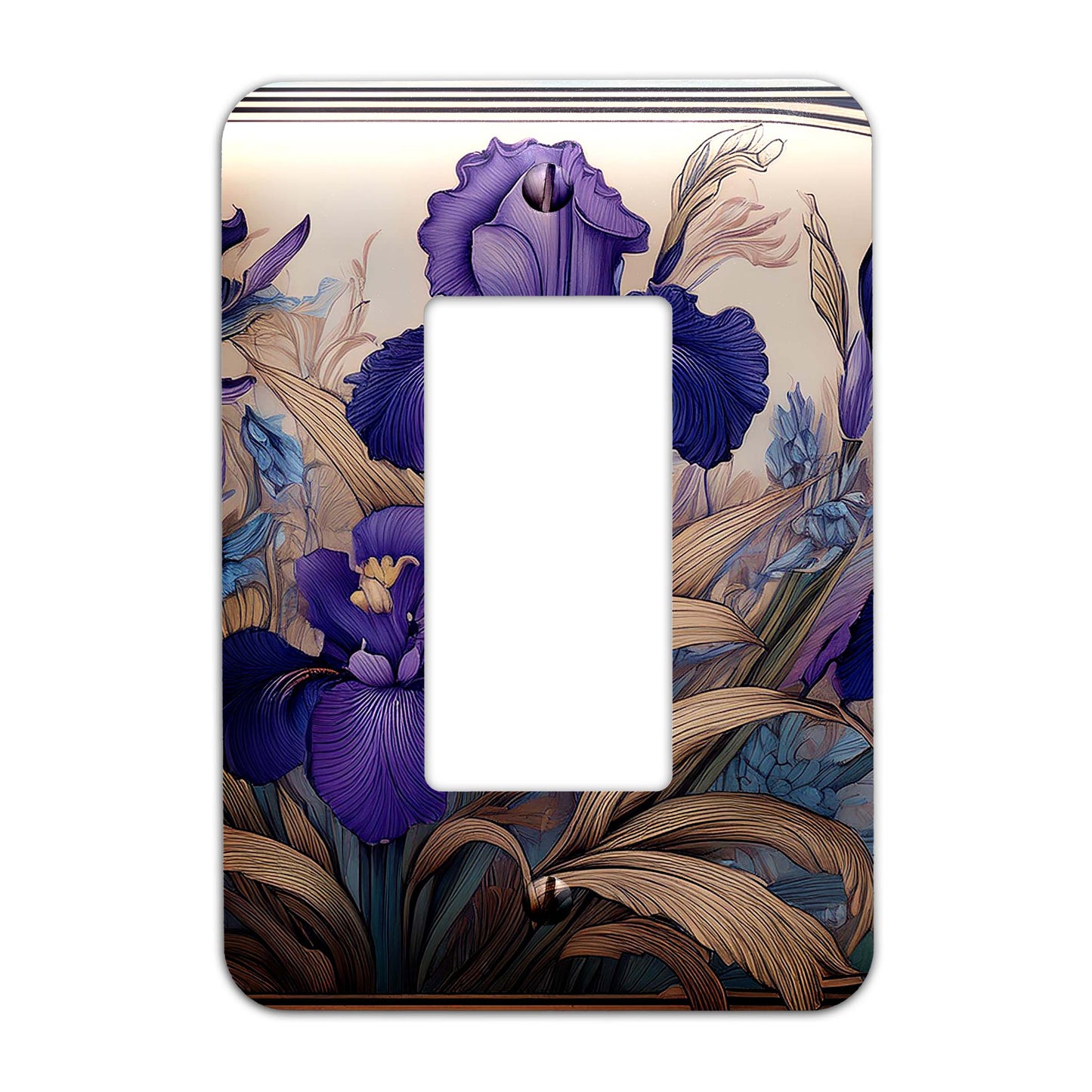 Art Nouveaux Irises Light Switch Cover - Metal SwitchPlate, Multiple Sizes - #5280