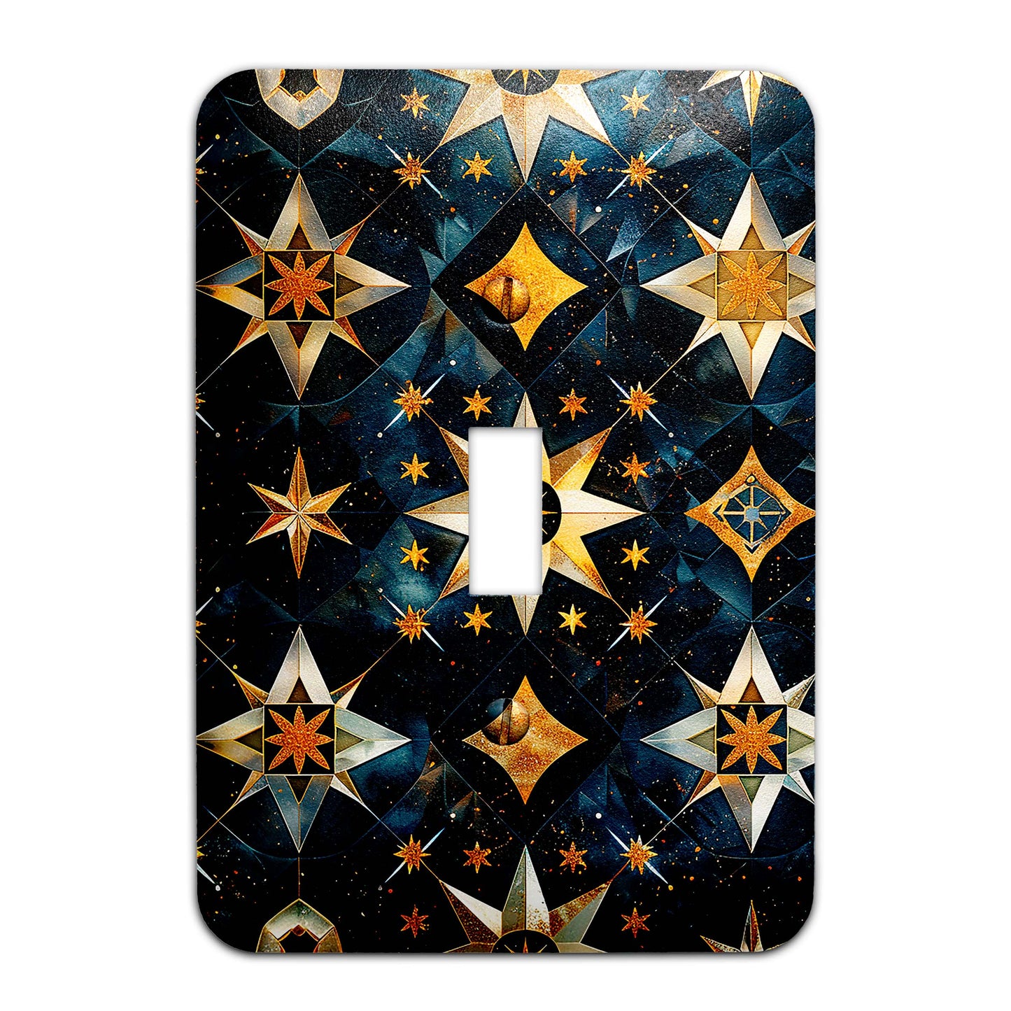 Baroque Golden Stars Light Switch Cover - Metal SwitchPlate, Multiple Sizes - #5226