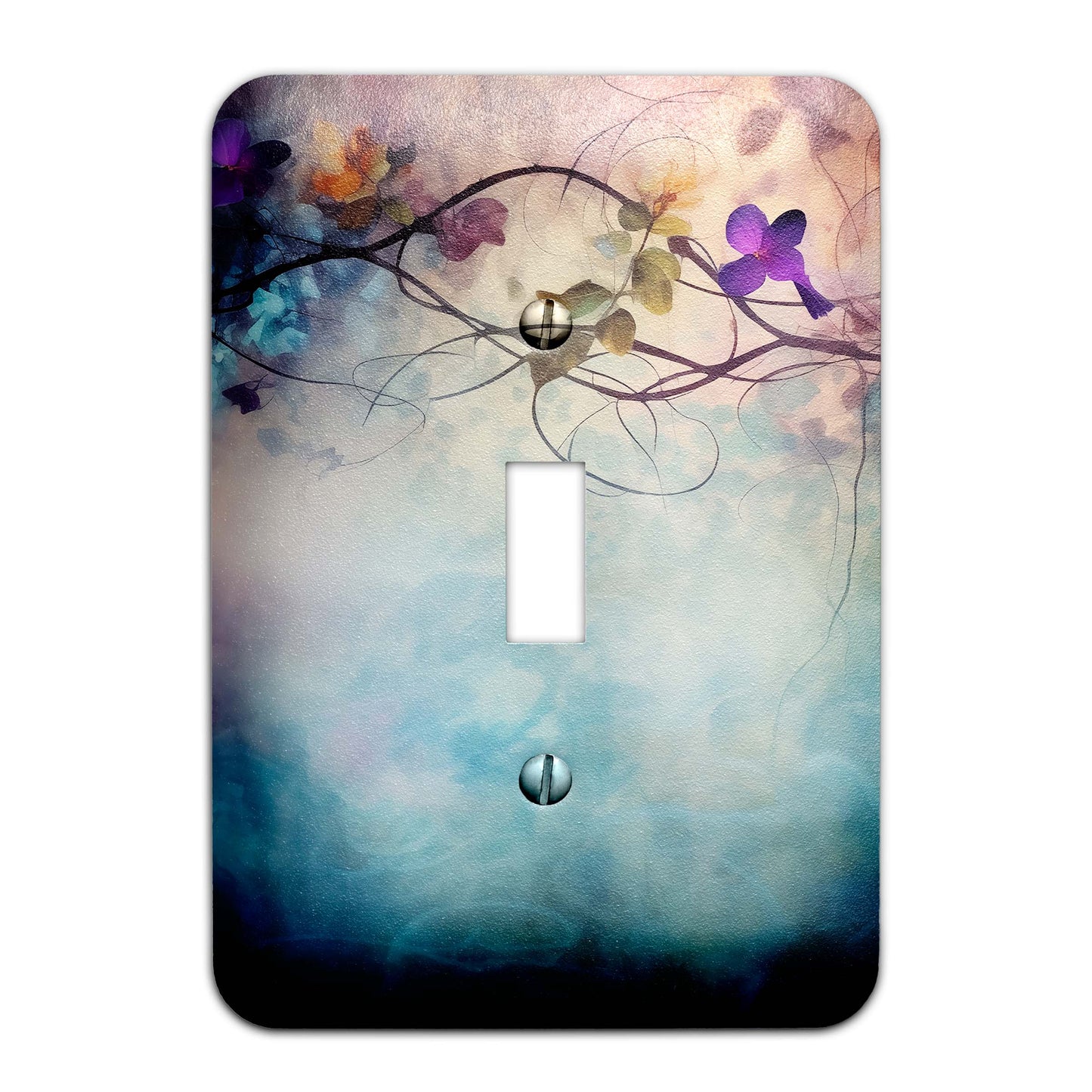 Luxury Boho Floral Grunge Metal Switch Plate – Chic & Unique Décor, Multiple Sizes (#5266)