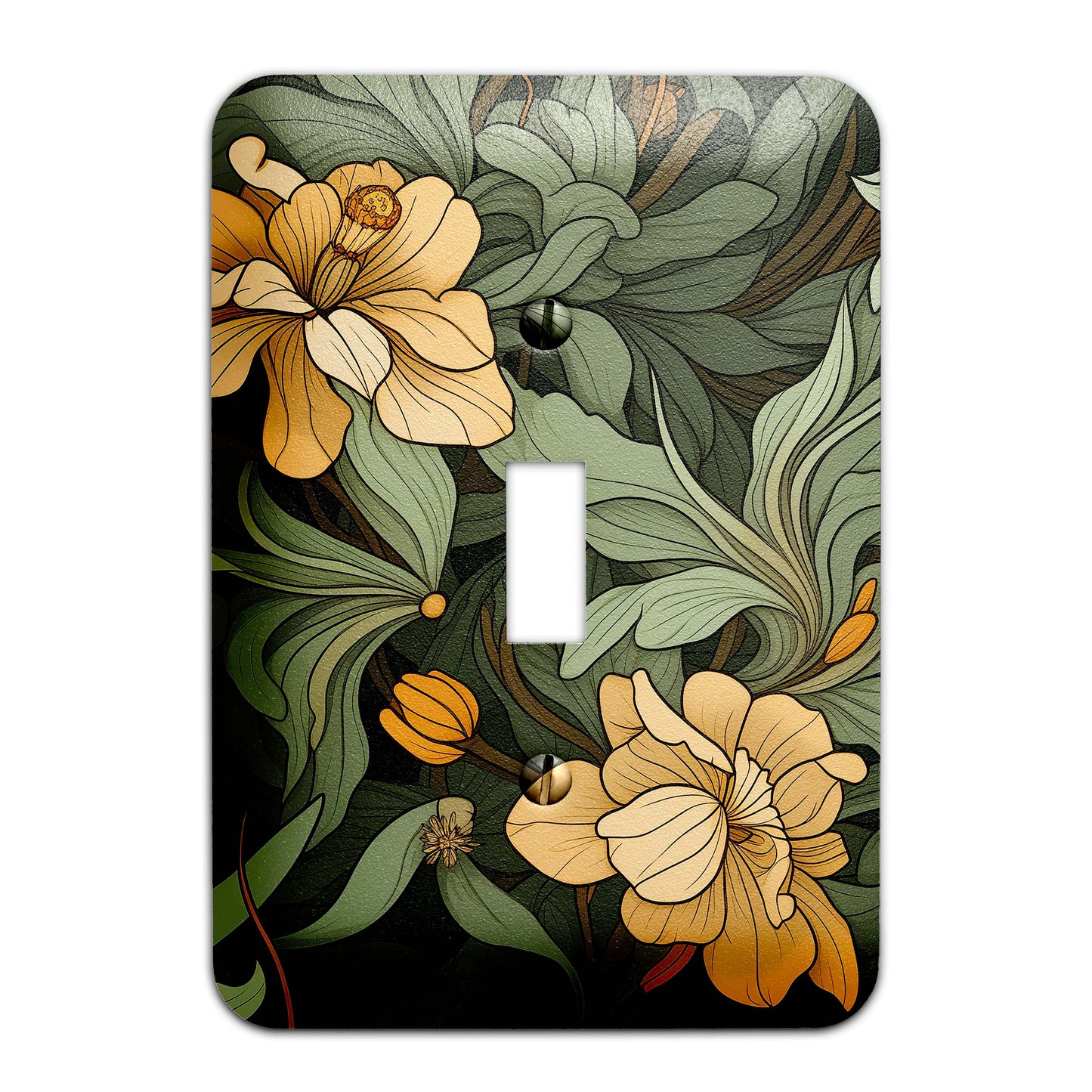 William Morris Inspired Art Nouveaux Floral Motif Light Switch Cover - Metal SwitchPlate, Multiple Sizes - #5270