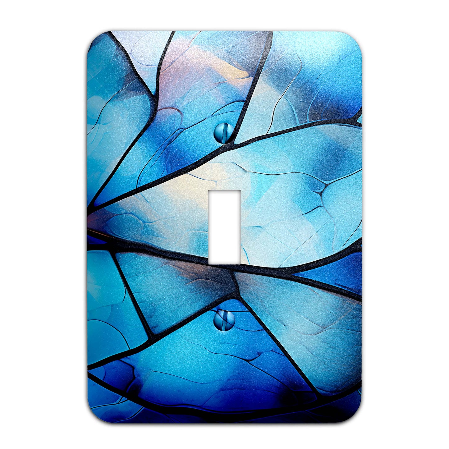 Blue Butterfly Wings Light Switch Cover - Metal SwitchPlate, Multiple Sizes - #5274