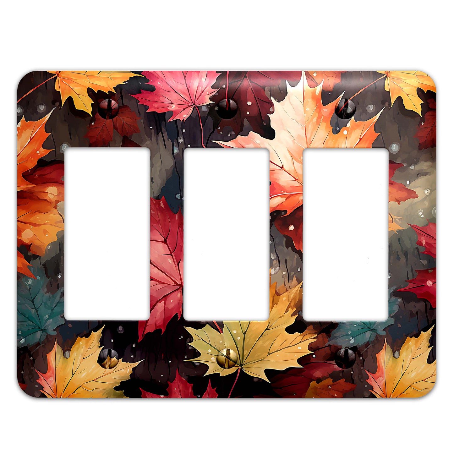 Falling Leaves Home Decor Metal Decorative Light Switch Plate Cover - Other Sizes Available #5175