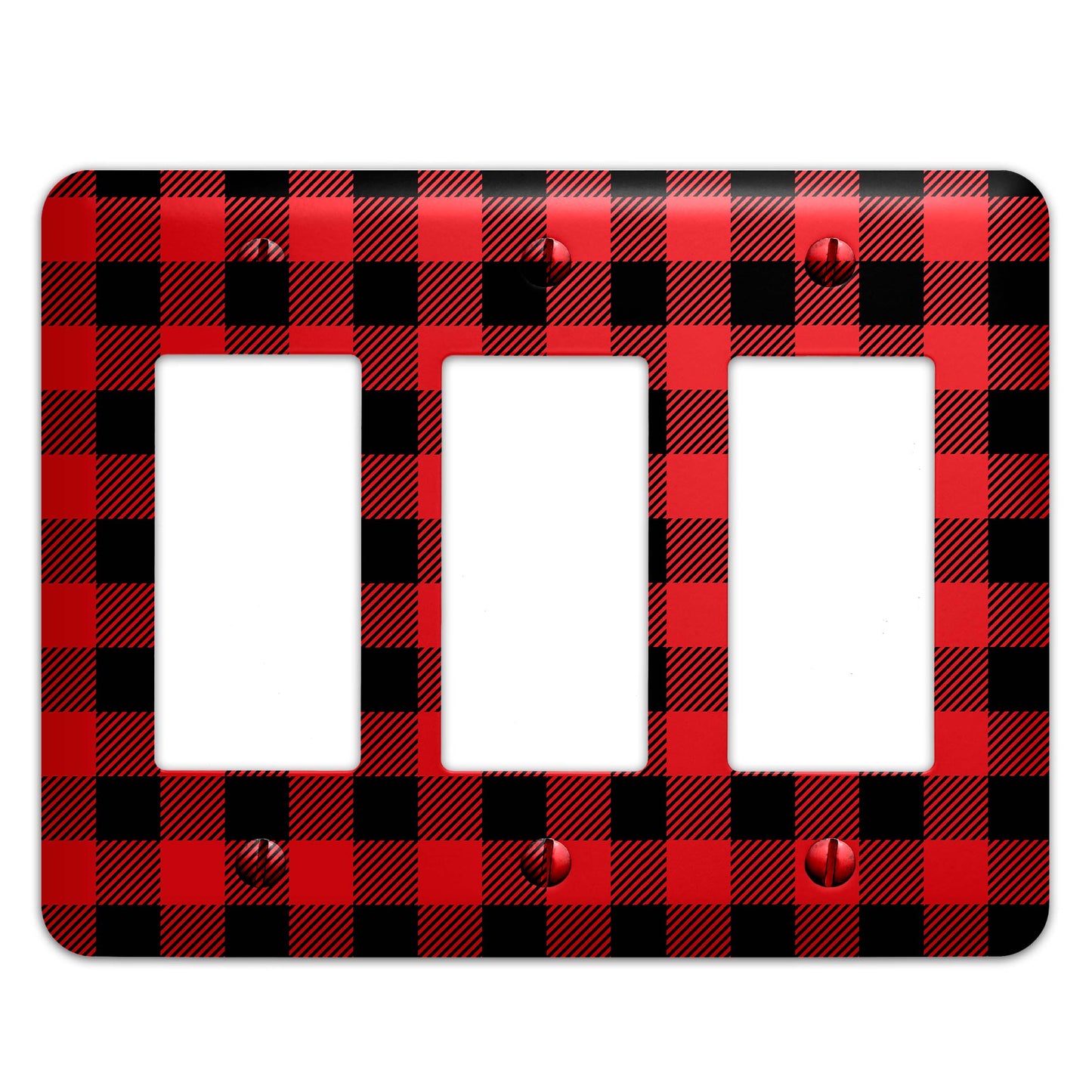 Metal Decorative Light Switch Plate Cover - Rustic Buffalo Plaid - Several Sizes Available #5251