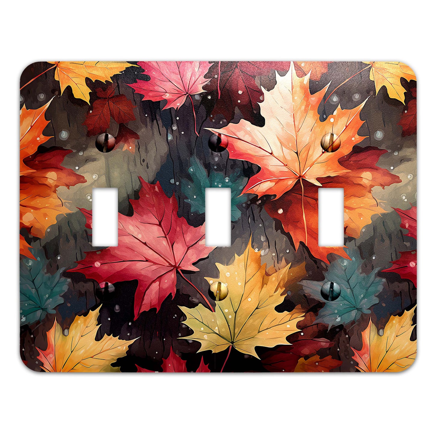 Falling Leaves Home Decor Metal Decorative Light Switch Plate Cover - Other Sizes Available #5175