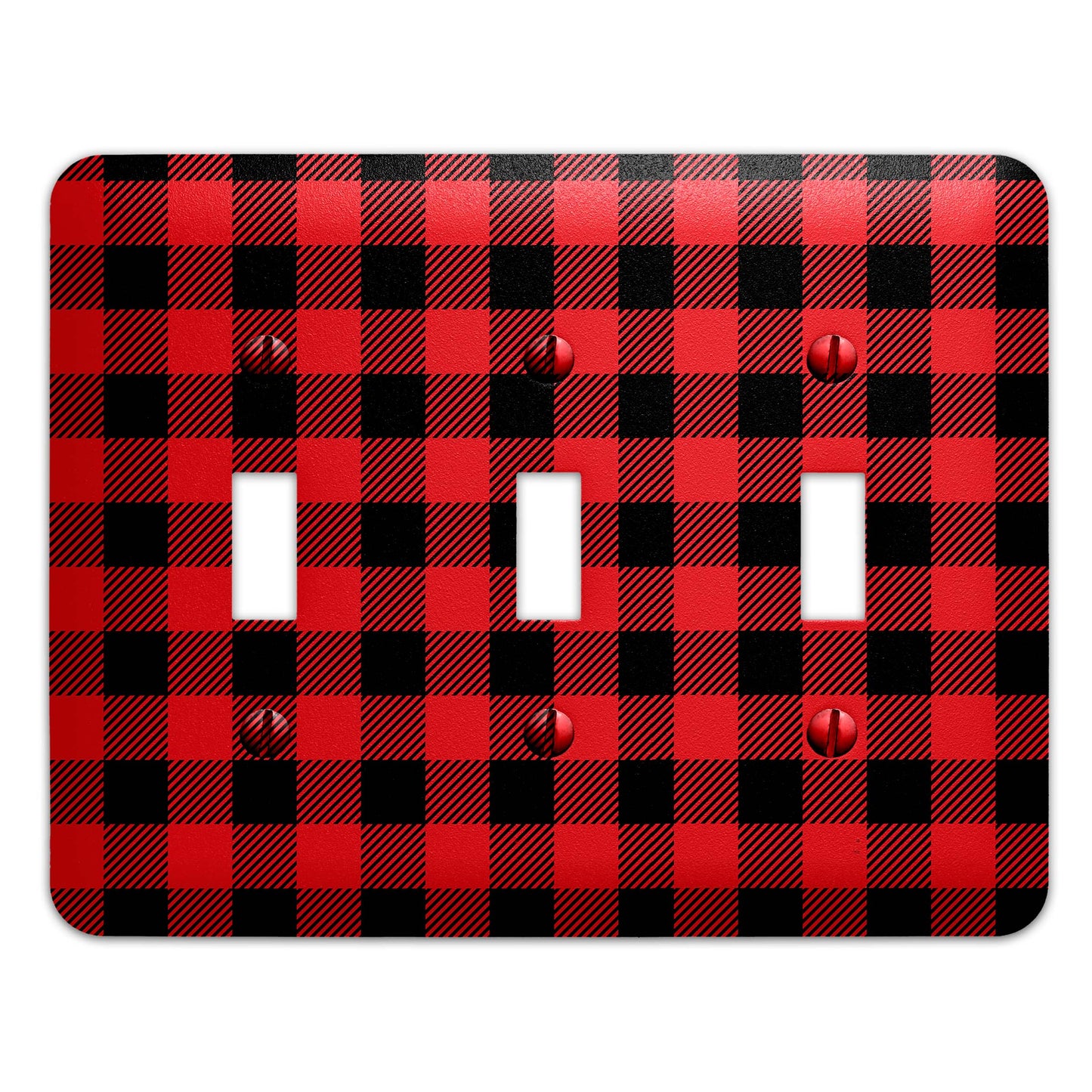 Metal Decorative Light Switch Plate Cover - Rustic Buffalo Plaid - Several Sizes Available #5251