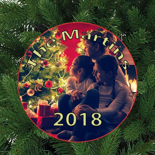 Your Photo Here Christmas Personalized Ceramic Christmas Ornament