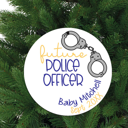 Christmas Ornament Future Police Officer Personalized Ceramic Christmas Ornament