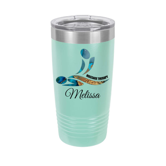 Massage Therapy Personalized UV Printed Insulated Stainless Steel 20 oz Tumbler