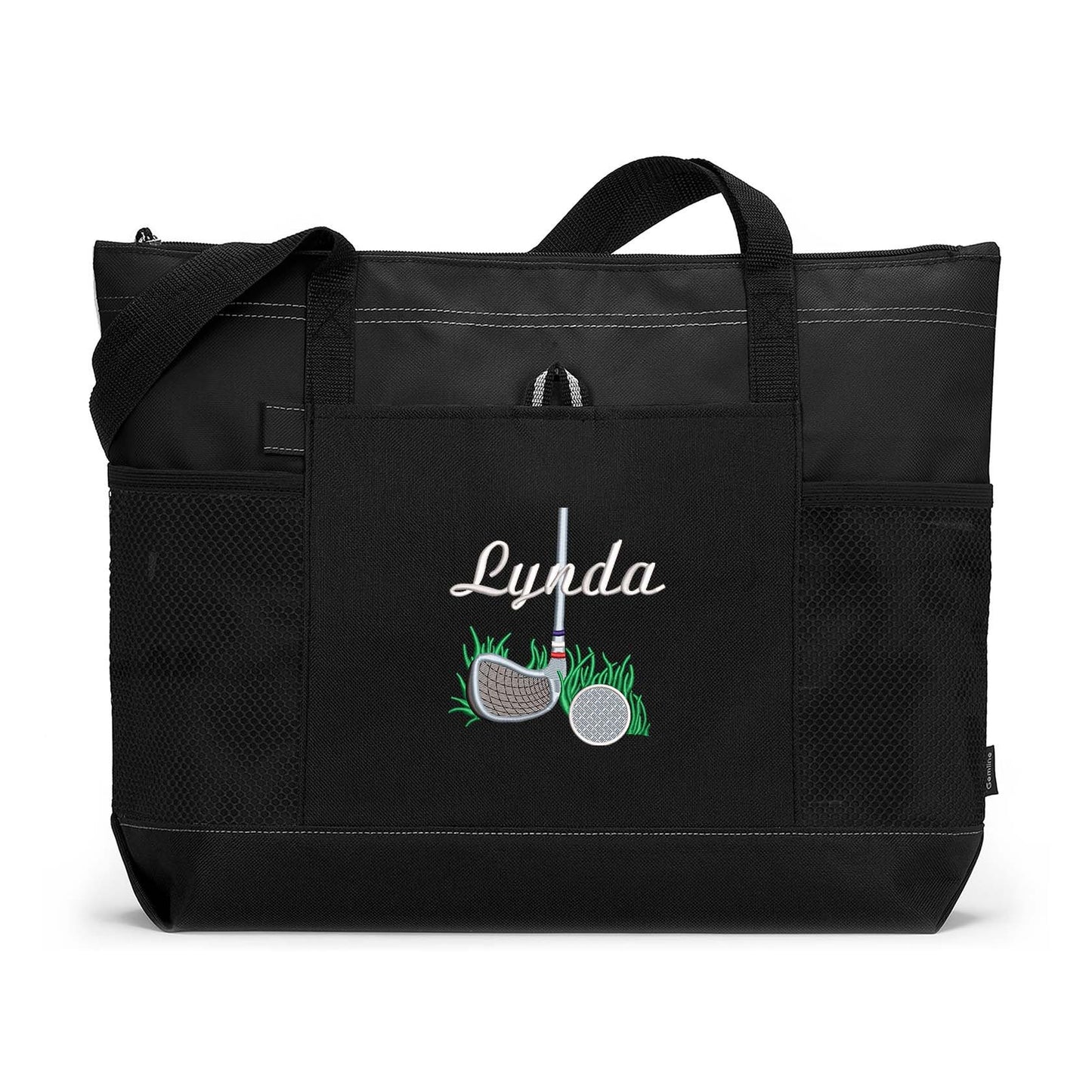 Personalized Ladies Golf Tote with Embroidered Golf Club in the Rough on Bag