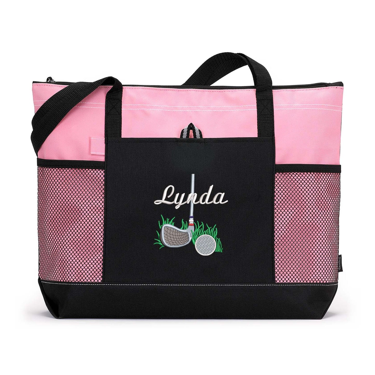 Personalized Ladies Golf Tote with Embroidered Golf Club in the Rough on Bag