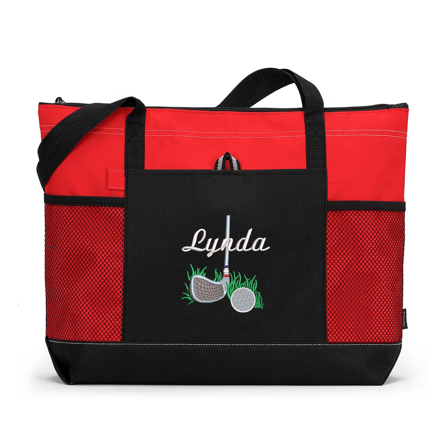 Personalized Ladies Golf Tote with Embroidered Golf Club in the Rough on Bag