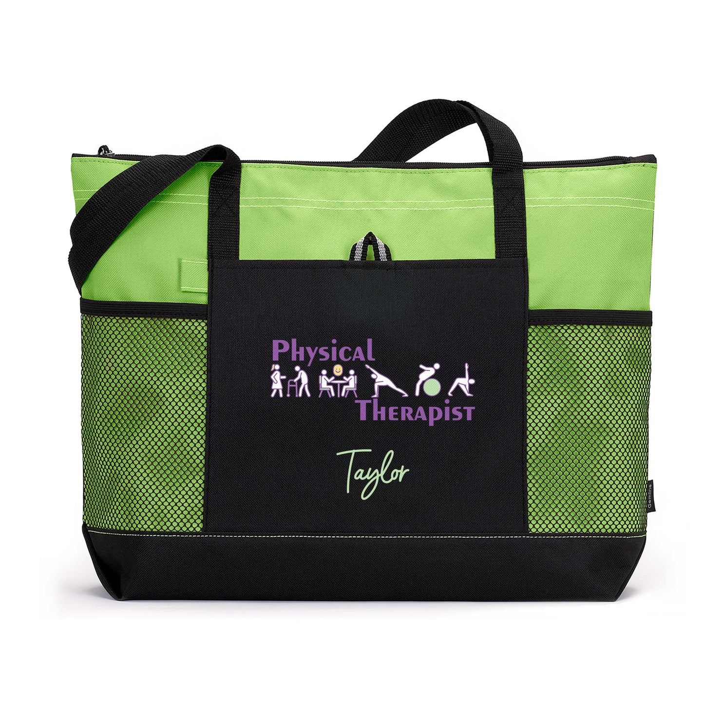 Physical Therapy Model Personalized Printed Tote Bag with Mesh Pockets, Physical Therapy, Gift for Her