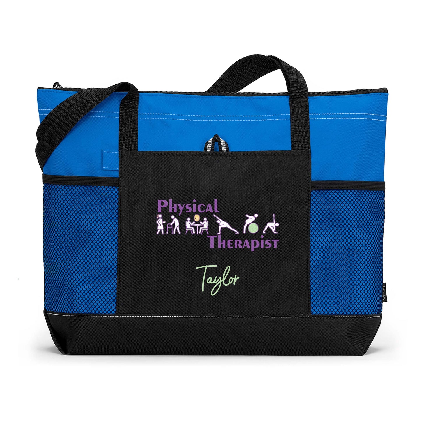 Physical Therapy Model Personalized Printed Tote Bag with Mesh Pockets, Physical Therapy, Gift for Her