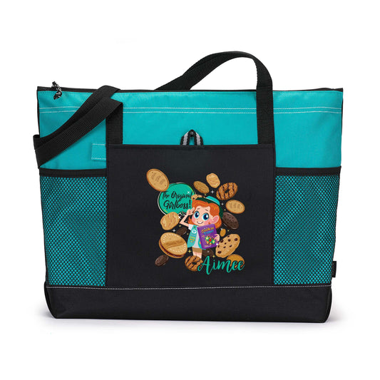 The Original Girl Boss - Girl Scout Themed -  Printed Tote Bag with Mesh Pockets