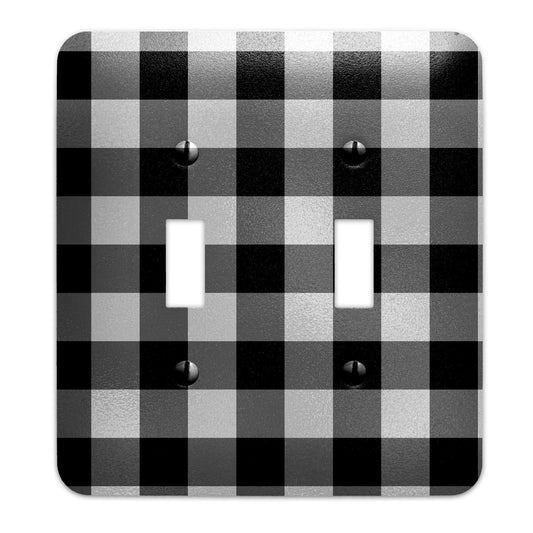 Decorative Light Switchplate Cover - Black and White Check Plaid - Other Sizes Available, Home Decor, Lighting