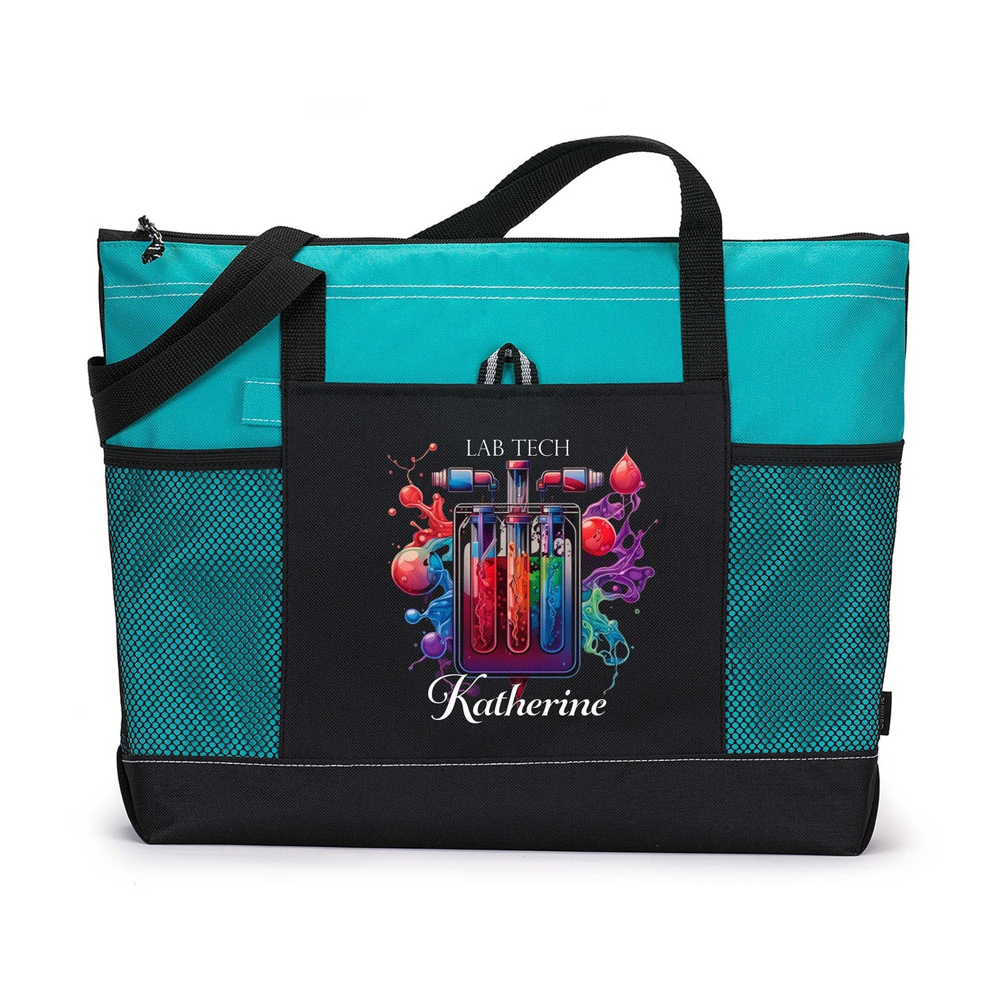 Personalized We Get Results Lab Tech - Mesh Pocket Tote Bag