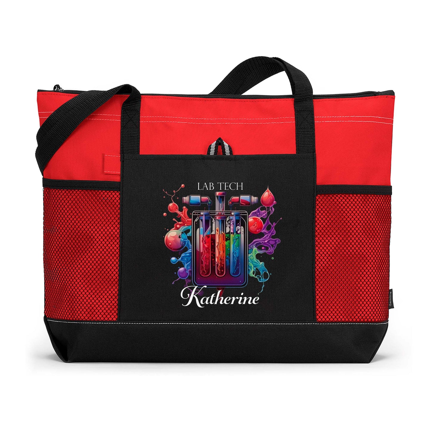 Personalized We Get Results Lab Tech - Mesh Pocket Tote Bag