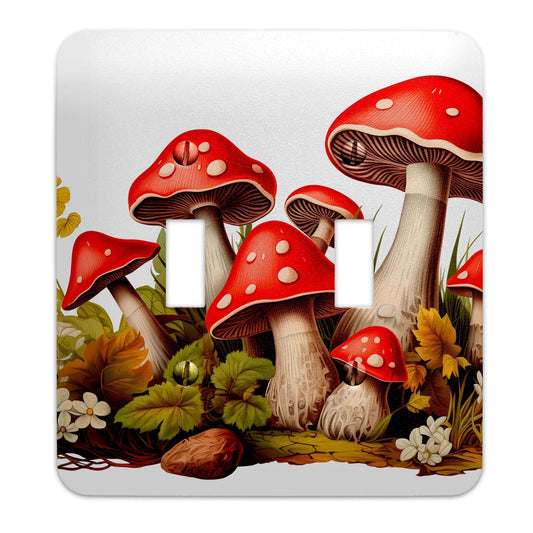 Metal Decorative Light Switch Plate Cover - Mushroom Decor - Other Sizes Available #4765