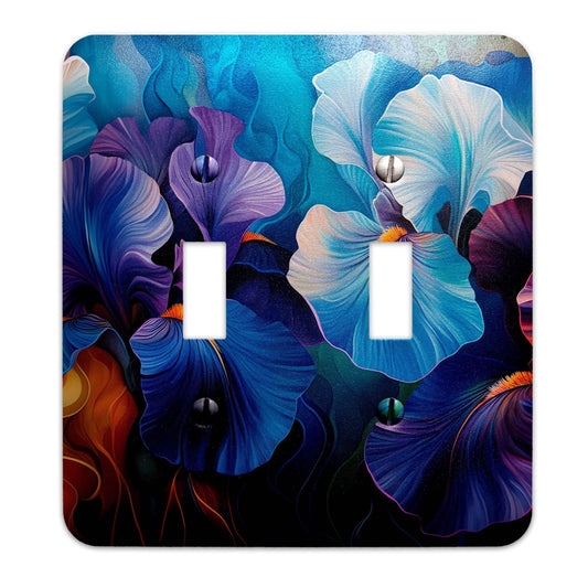 Metal Decorative Light Switch Plate Cover - Irises Oil Painting Switch Cover- Other Sizes Available #4794