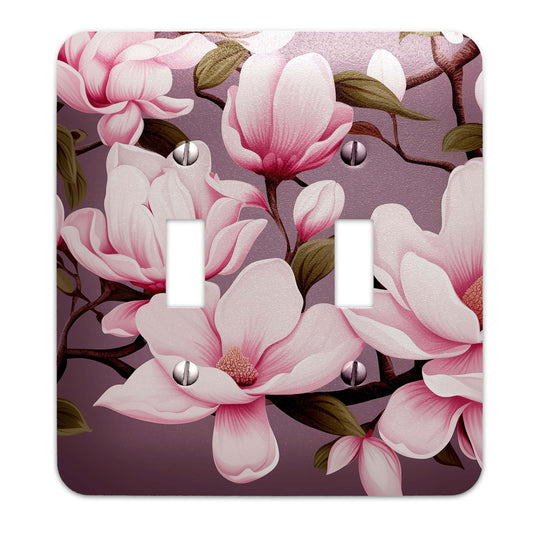 Metal Decorative Light Switch Plate Cover - Magnolia Blossoms - Other Sizes Available #4783